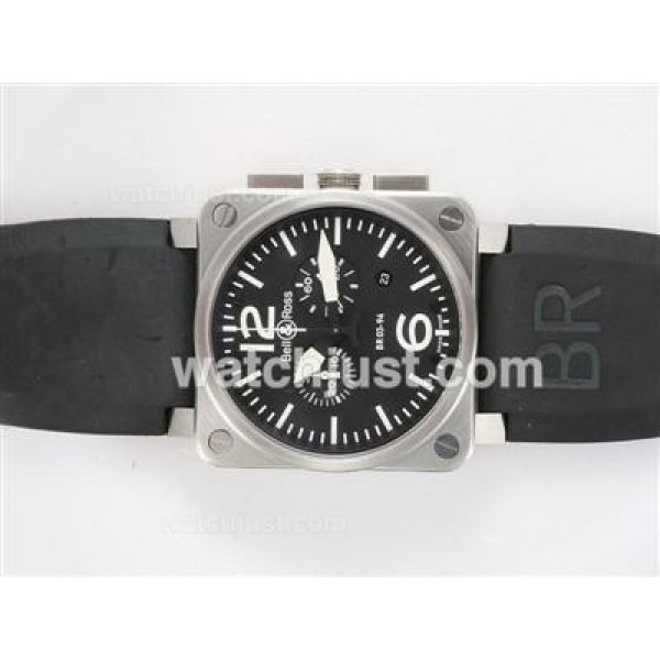 Bell & Ross BR 03-94 Chronograph Swiss ETA Movement AR Coating with Black Dial-Rubber Strap 42x42mm