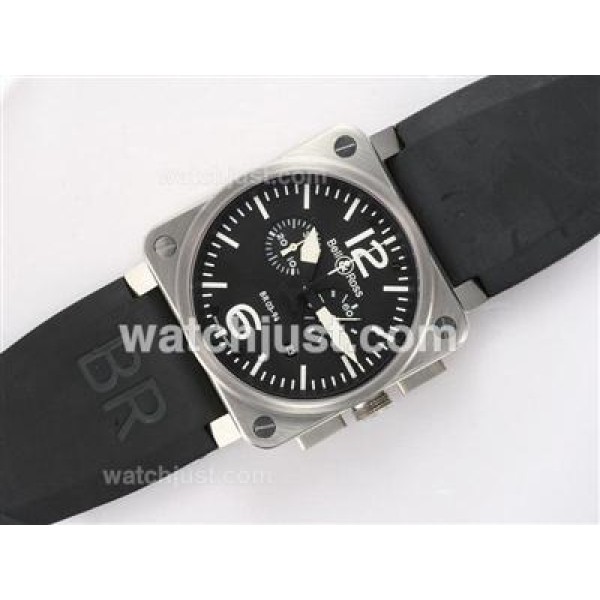 Bell & Ross BR 03-94 Chronograph Swiss ETA Movement AR Coating with Black Dial-Rubber Strap 42x42mm