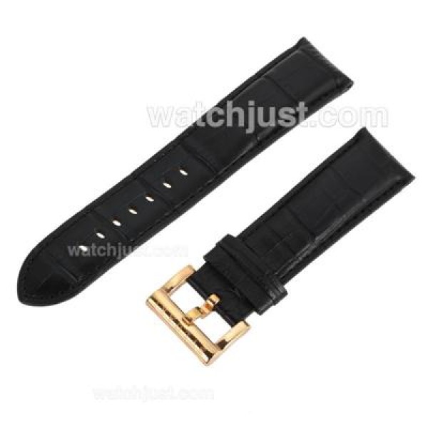 Bvlgari Black Leather Strap with Rose Gold Buckle