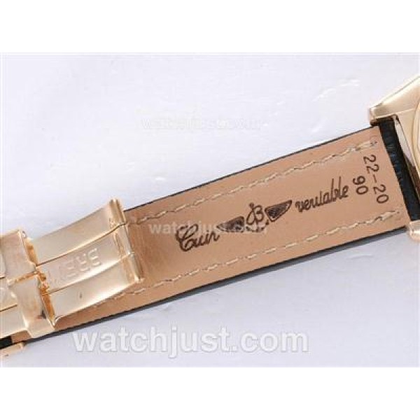 Breitling Chronomat Evolution Chronograph Swiss Valjoux 7750 Movement Gold Case with Black Dial