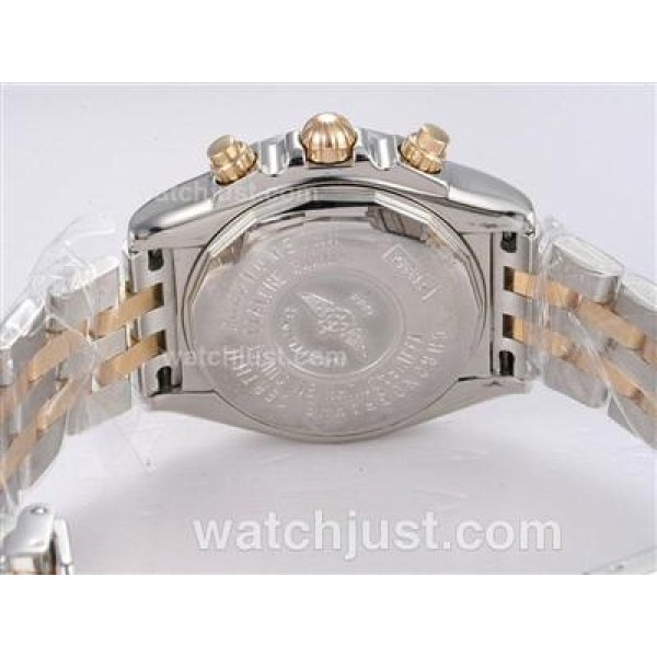 Breitling Chronomat Evolution Chronograph Asia Valjoux 7750 Two Tone with Black Dial