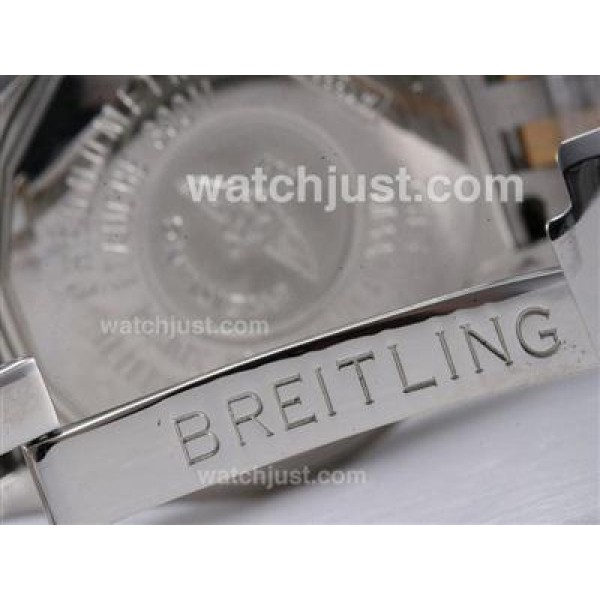 Breitling Chronomat Evolution Chronograph Asia Valjoux 7750 Two Tone with White Dial