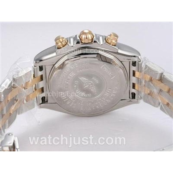 Breitling Chronomat Evolution Chronograph Asia Valjoux 7750 Two Tone with White Dial