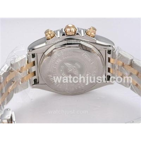 Breitling Chronomat Evolution Chronograph Asia Valjoux 7750 Two Tone with White Dial
