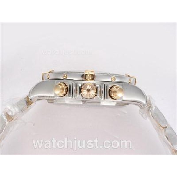 Breitling Chronomat Evolution Chronogrpah Swiss Valjoux 7750 Movement Two Tone  with Black Dial