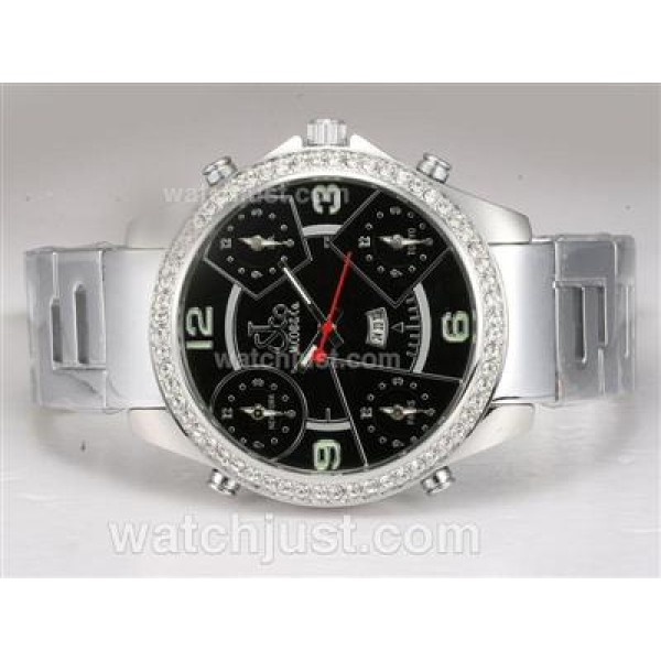 Jacob & Co Classic Five Time Zone Diamond Bezel with Black Dial