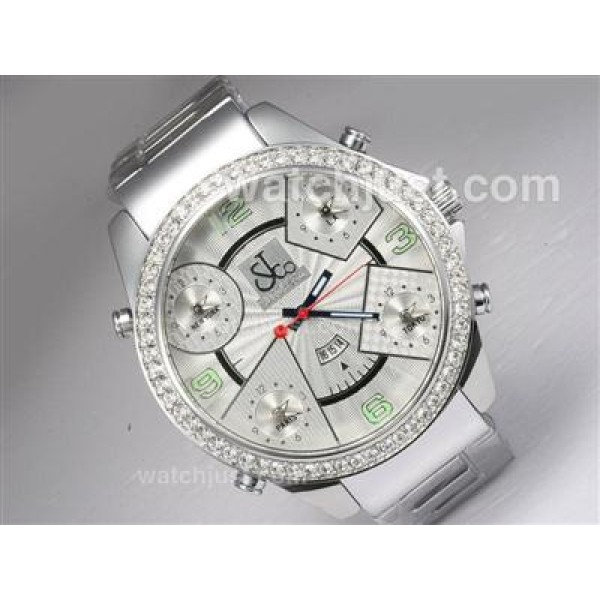 Jacob & Co Classic Five Time Zone Diamond Bezel with White Dial