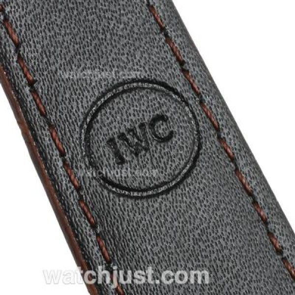 IWC Portofino Automatic Blue Stick Markers with White Dial-Leather Strap