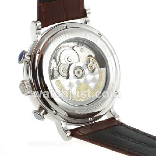 IWC Portofino Automatic Blue Stick Markers with White Dial-Leather Strap