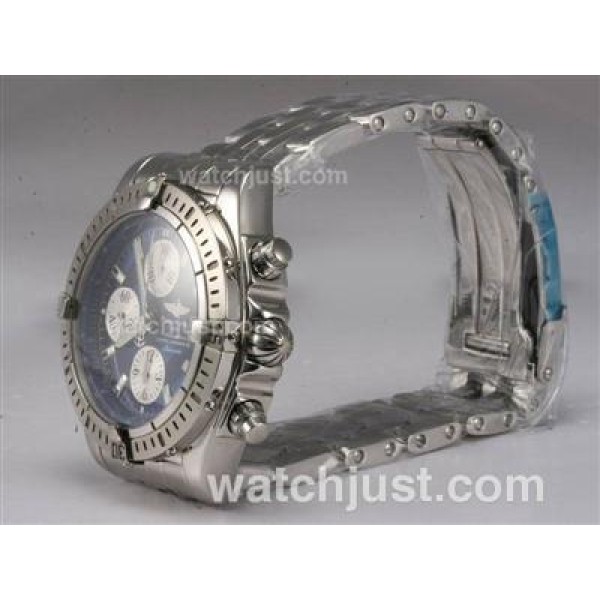 Breitling Chronomat Evolution Chronograph Swiss Valjoux 7750 Movement with Blue Dial