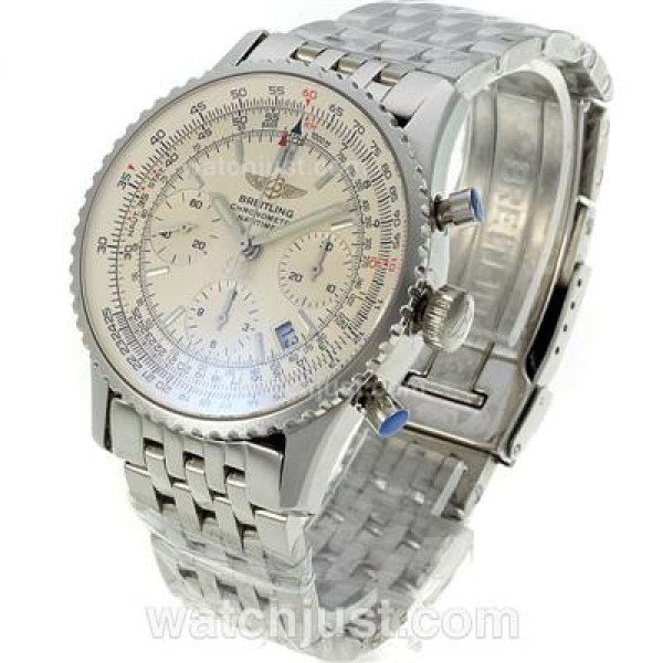 Breitling Navitimer Chronograph Swiss Valjoux 7750 Movement with White Dial