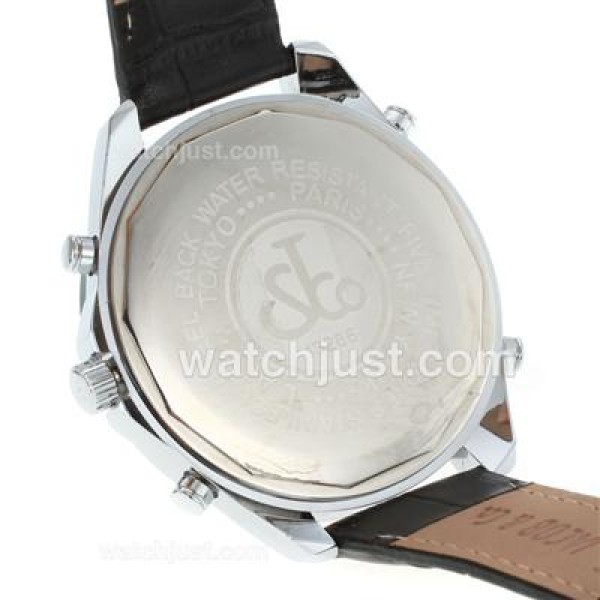 Jacob & Co Classic Five Time Zone Diamond Bezel and Dial-Black Leather Strap