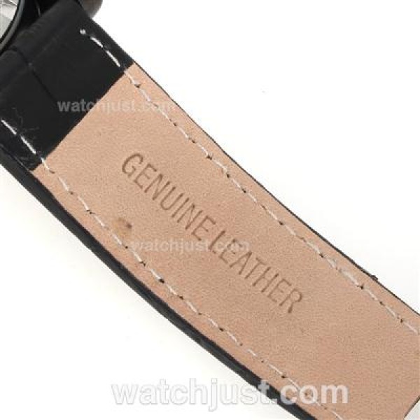 Montblanc Flyback Working Chronograph PVD Case with White Dial-Leather Strap