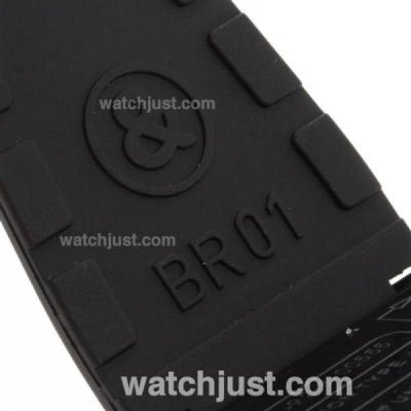 Bell & Ross BR 01-92 Swiss ETA 2892 Movement PVD Casing with Orange Marking-Rubber Strap 46x46mm