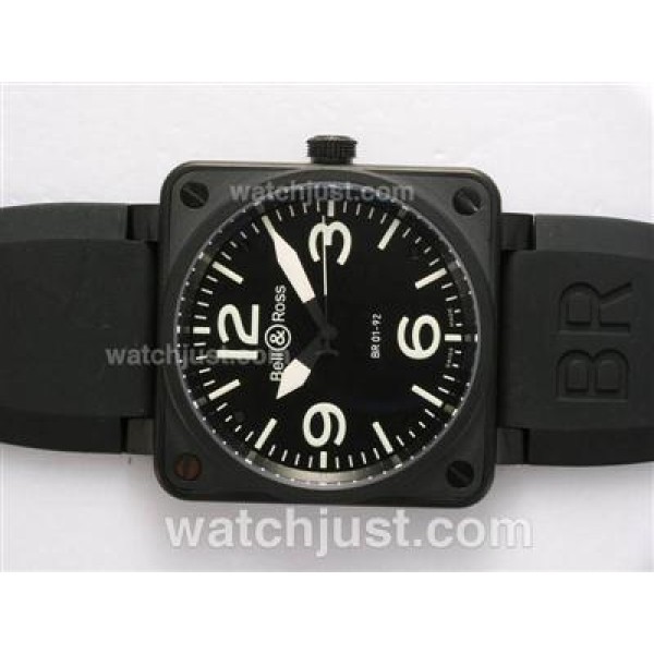 Bell & Ross BR 01-92 Swiss ETA 2892 Movement PVD Casing with Rubber Strap 46x46mm