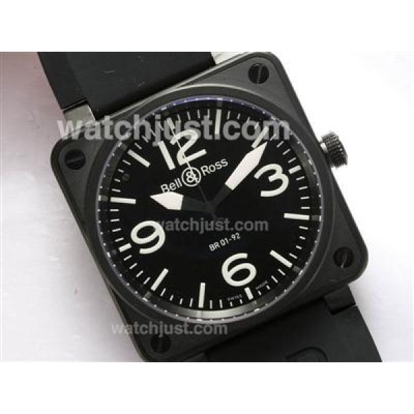 Bell & Ross BR 01-92 Swiss ETA 2892 Movement PVD Casing with Rubber Strap 46x46mm