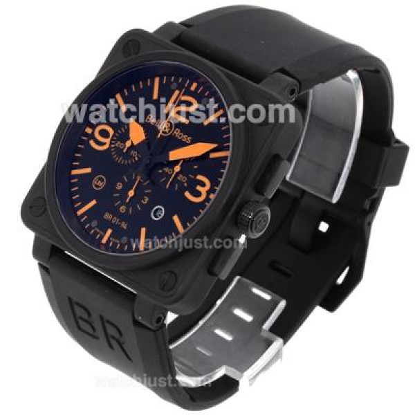 Bell & Ross BR 01-94 Chronograph Swiss ETA Movement PVD Casing with Rubber Strap 46x46mm