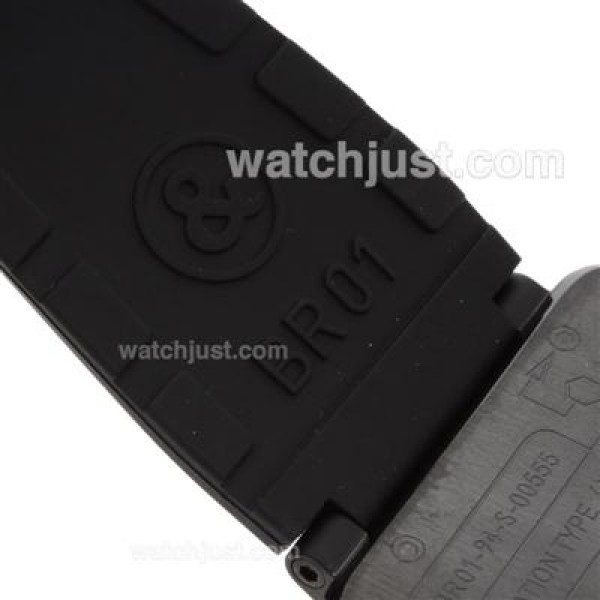 Bell & Ross BR 01-94 Chronograph Swiss ETA Movement PVD Casing with Rubber Strap 46x46mm
