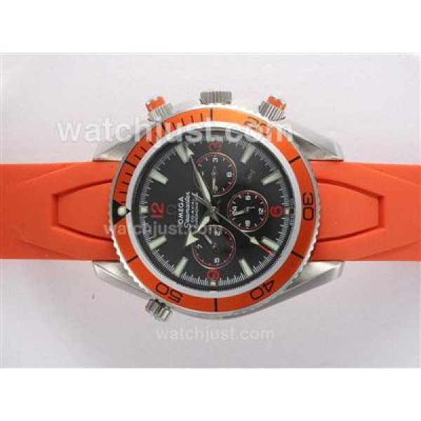 Omega Seamaster Planet Ocean Automatic with Orange Bezel and Rubber Strap