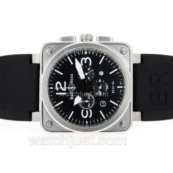 Bell & Ross BR 01-94 Working Chronograph with Black Dial-Rubber Strap 46x46mm