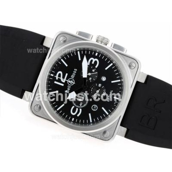 Bell & Ross BR 01-94 Working Chronograph with Black Dial-Rubber Strap 46x46mm