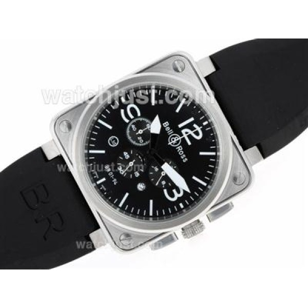 Bell & Ross BR 01-94 Working Chronograph with Black Dial-Rubber Strap 46x46mm