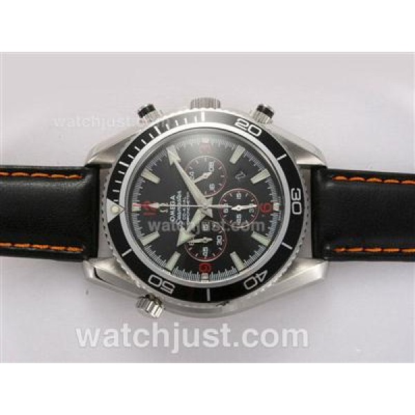 Omega Seamaster Planet Ocean Working Chronograph with Black Bezel and Dial