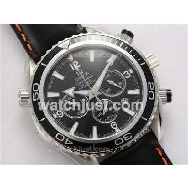 Omega Seamaster Planet Ocean Working Chronograph with Black Bezel and Dial