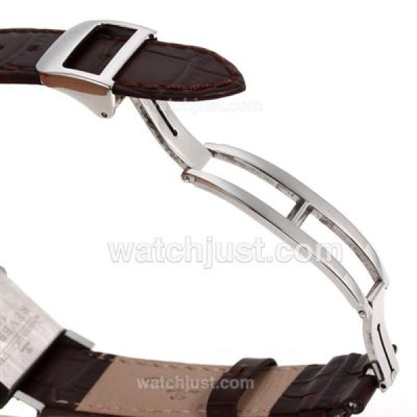 Jaeger-Lecoultre Reverso White Dial with Brown Leather Strap
