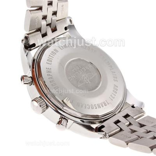 Breitling Aeromarine Working Chronograph Stick Markers with White Dial S/S