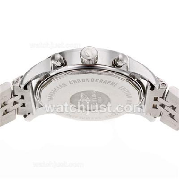 Breitling Aeromarine Working Chronograph Stick Markers with White Dial S/S