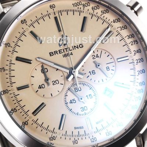 Breitling Aeromarine Working Chronograph Stick Markers with White Dial S/S