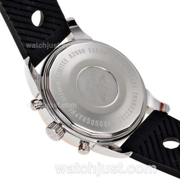 Breitling Aeromarine Working Chronograph Two Tone Case Stick Markers with White Dial-Rubber Strap