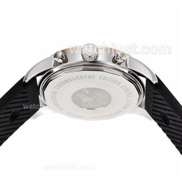 Breitling Aeromarine Working Chronograph Two Tone Case Stick Markers with White Dial-Rubber Strap