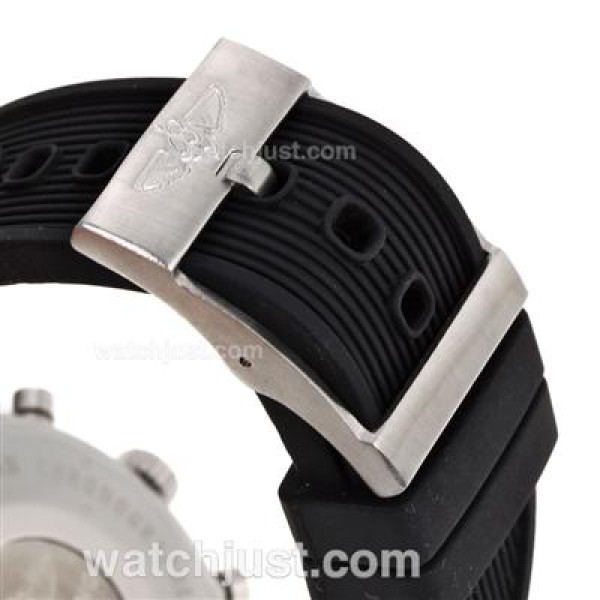 Breitling Aeromarine Working Chronograph Stick Markers with Blue Dial-Rubber Strap