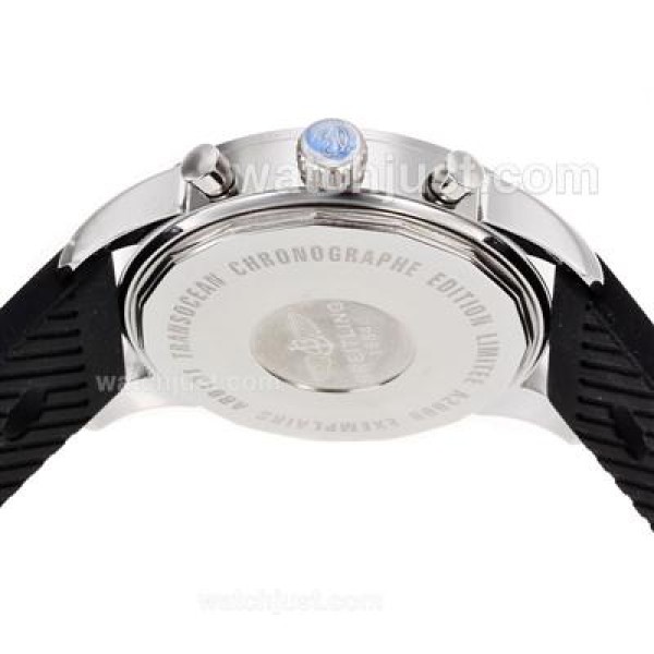 Breitling Aeromarine Working Chronograph Stick Markers with Black Dial-Rubber Strap