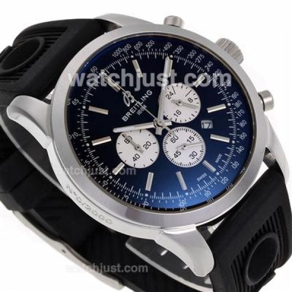 Breitling Aeromarine Working Chronograph Stick Markers with Black Dial-Rubber Strap