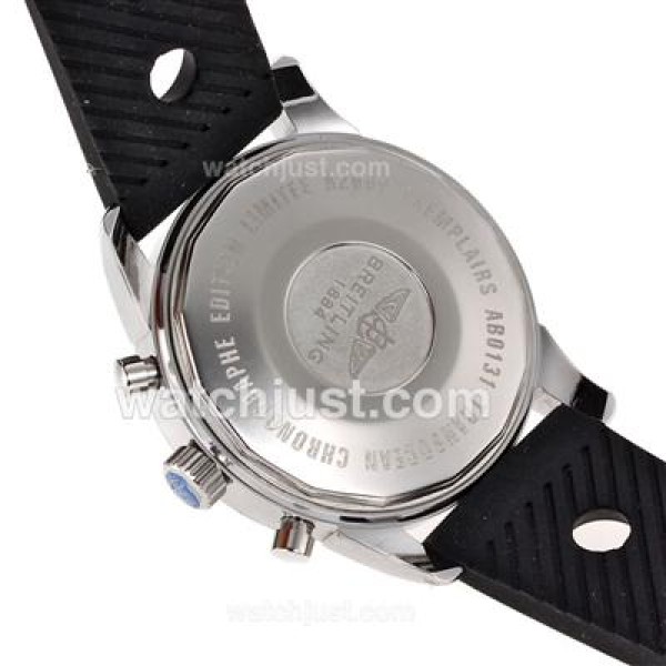 Breitling Aeromarine Working Chronograph Stick Markers with White Dial-Rubber Strap
