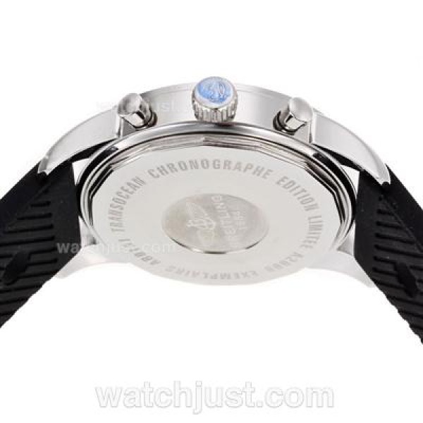 Breitling Aeromarine Working Chronograph Stick Markers with White Dial-Rubber Strap