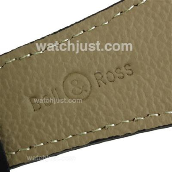 Bell & Ross BR03-94 Working Chronograph PVD Case Yellow Markers with Black Dial-Leather Strap