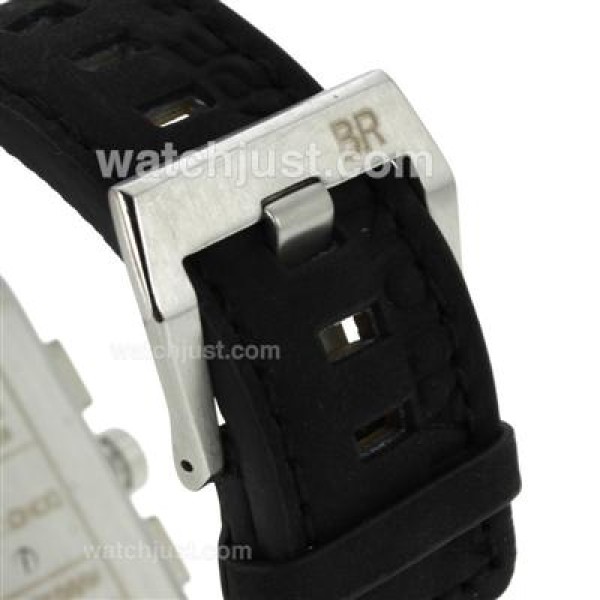 Bell & Ross BR03-94 Working Chronograph Yellow Markers with White Dial-Leather Strap