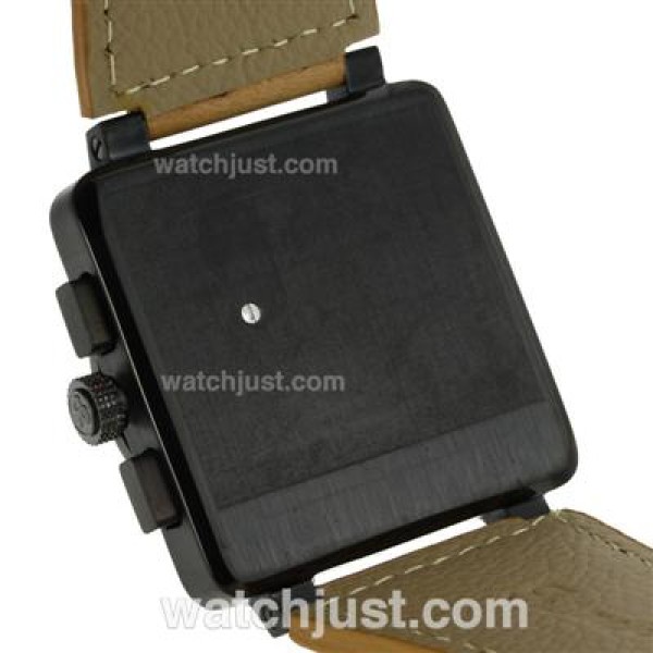 Bell & Ross BR03-94 Working Chronograph PVD Case Gray Markers with Black Dial-Leather Strap
