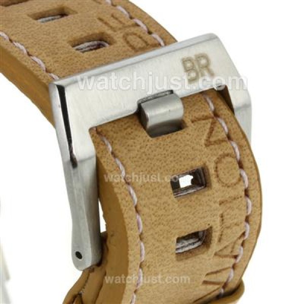 Bell & Ross BR03-94 Working Chronograph White Markers with Black Dial-Leather Strap