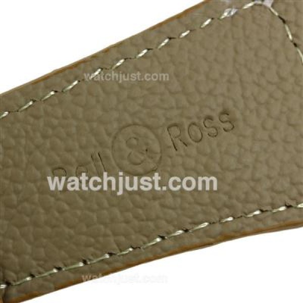 Bell & Ross BR03-94 Working Chronograph White Markers with Black Dial-Leather Strap