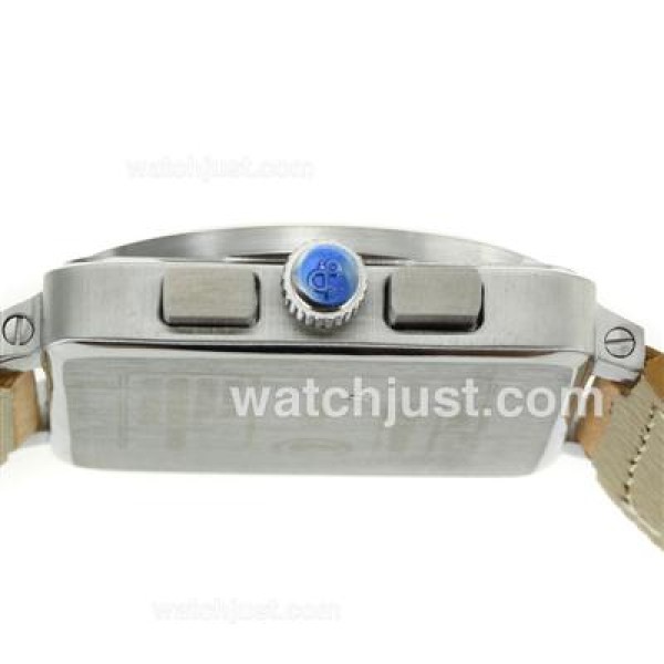 Bell & Ross BR03-94 Working Chronograph White Markers with Black Dial-Leather Strap