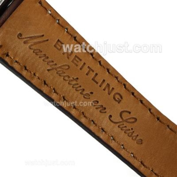 Breitling for Bentley Motors Automatic with White Dial-Leather Strap