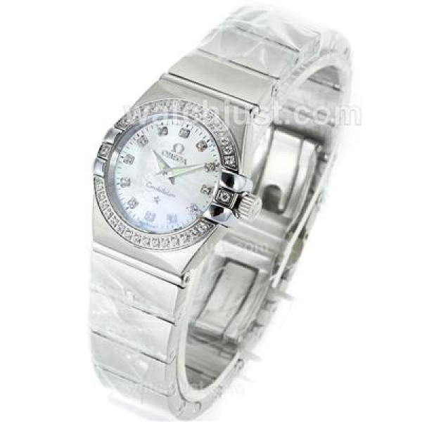 Omega Constellation Diamond Bezel and Markers with MOP Dial-Same Chassis as ETA Version-Lady Size