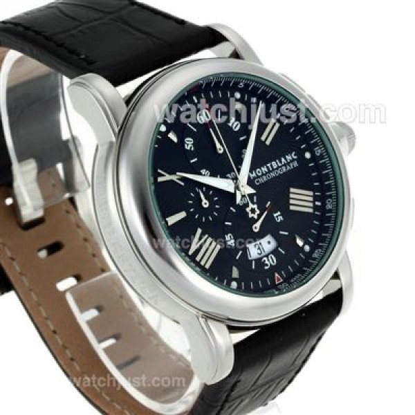 Montblanc Star Working Chronograph with Black Dial-Leather Strap