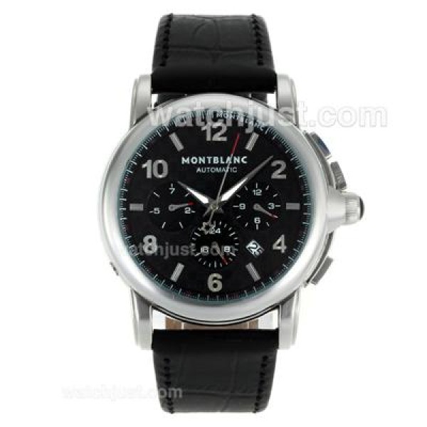 Montblanc Star Automatic with Black Dial-Leather Strap