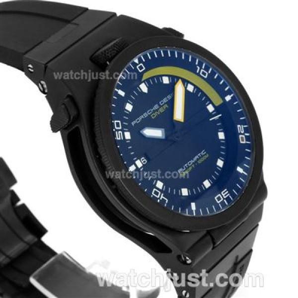 Porsche Design Flat 6 Diver Swiss ETA 2836 Movement PVD Case with Black Dial-Rubber Strap